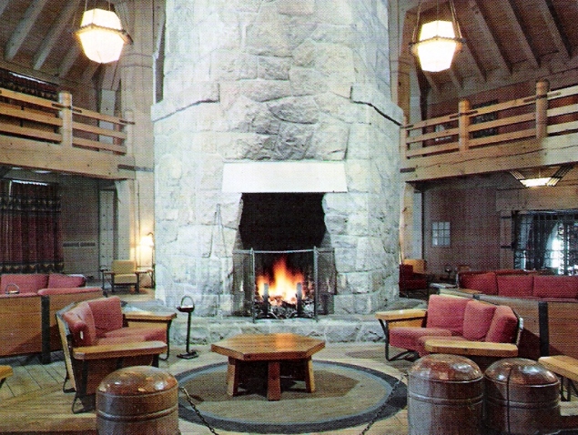 The cozy confines of the Timberline Lodge. 